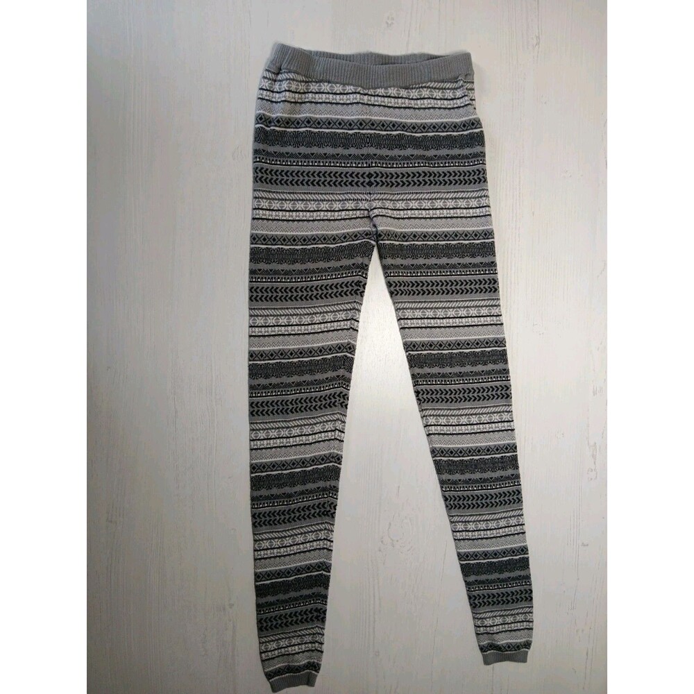 Mossimo Pants Womens Small Gray/White Geometric Comfy Knit Leggings
